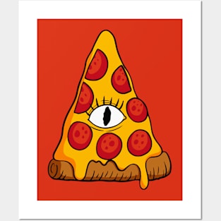 Illuminati Pizza Slice Posters and Art